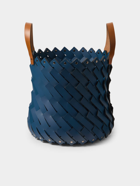 Pinetti - Almeria Handwoven Leather Basket - Navy - ABASK - 