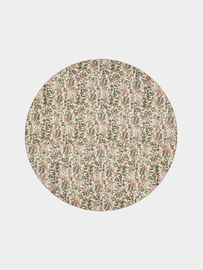 Borgo delle Tovaglie - Filo Sottobosco Embroidered Linen Round Tablecloth (86.5in/2.2m) - Green - ABASK - 
