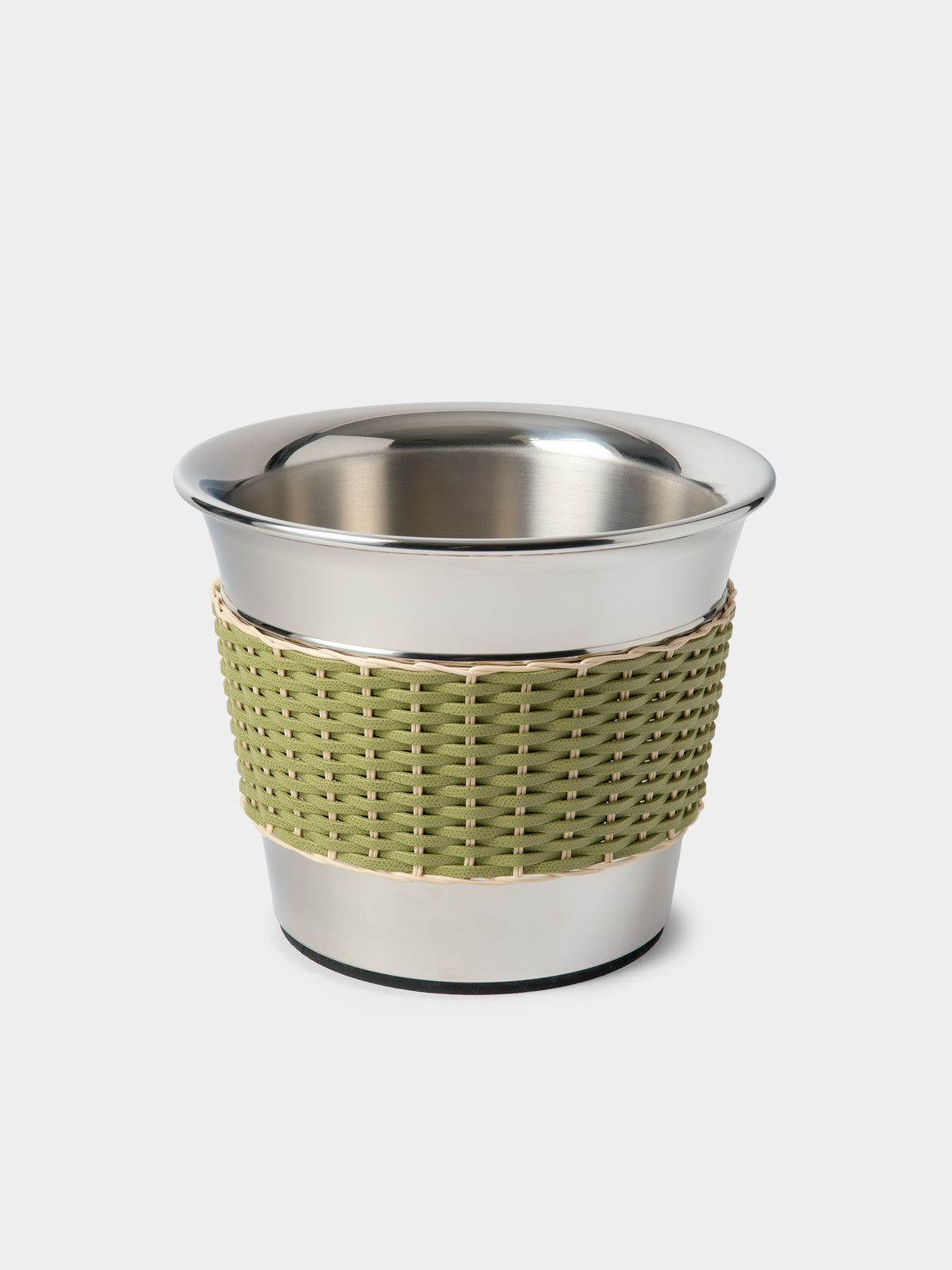 Pigment France - Menton Leather and Rattan 2/3-Bottle Champagne Bucket - Green - ABASK - 