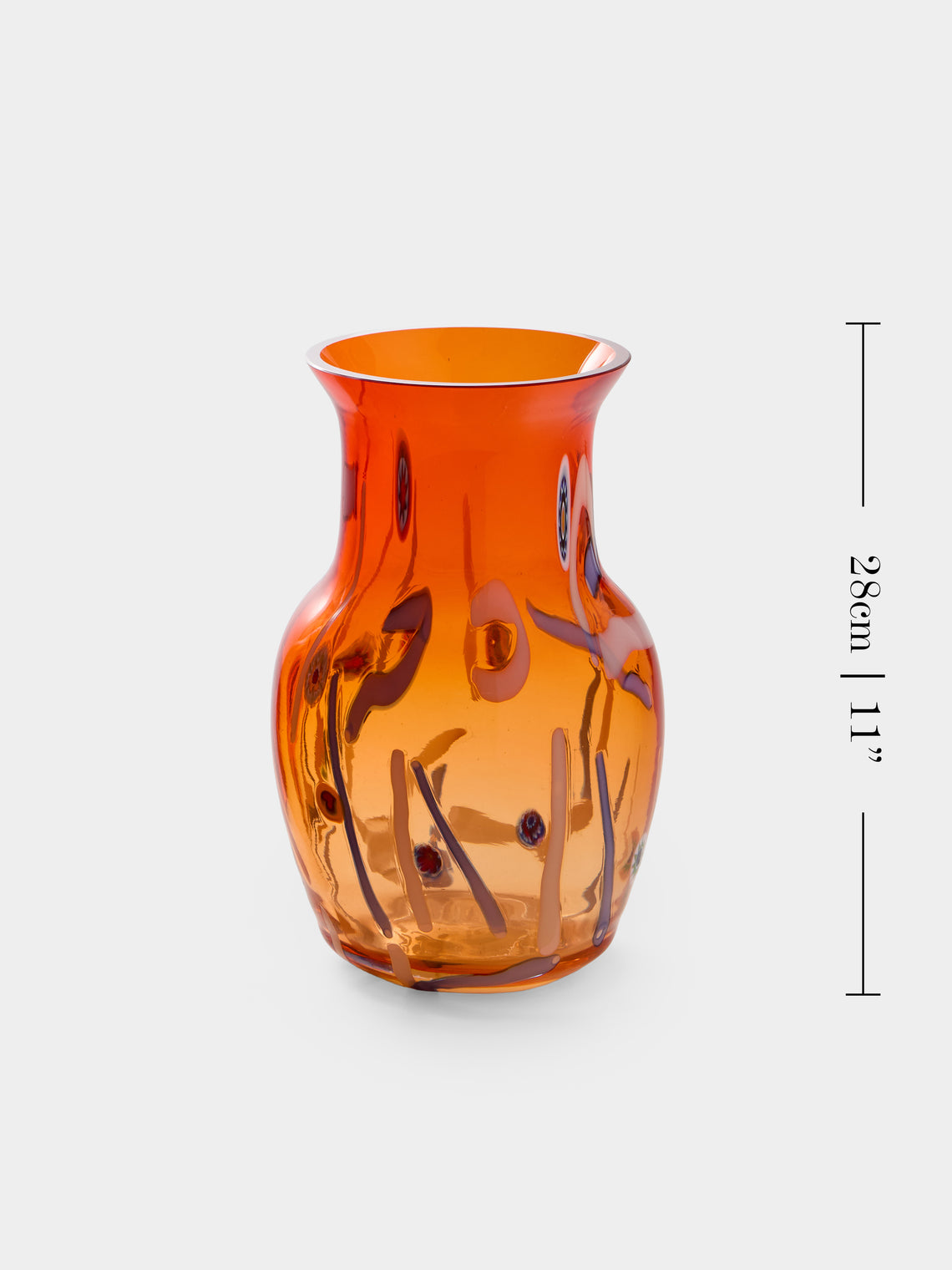 Antique and Vintage - 1960s Murano Glass Vases – 11in/28cm (Set of 2) - Orange - ABASK