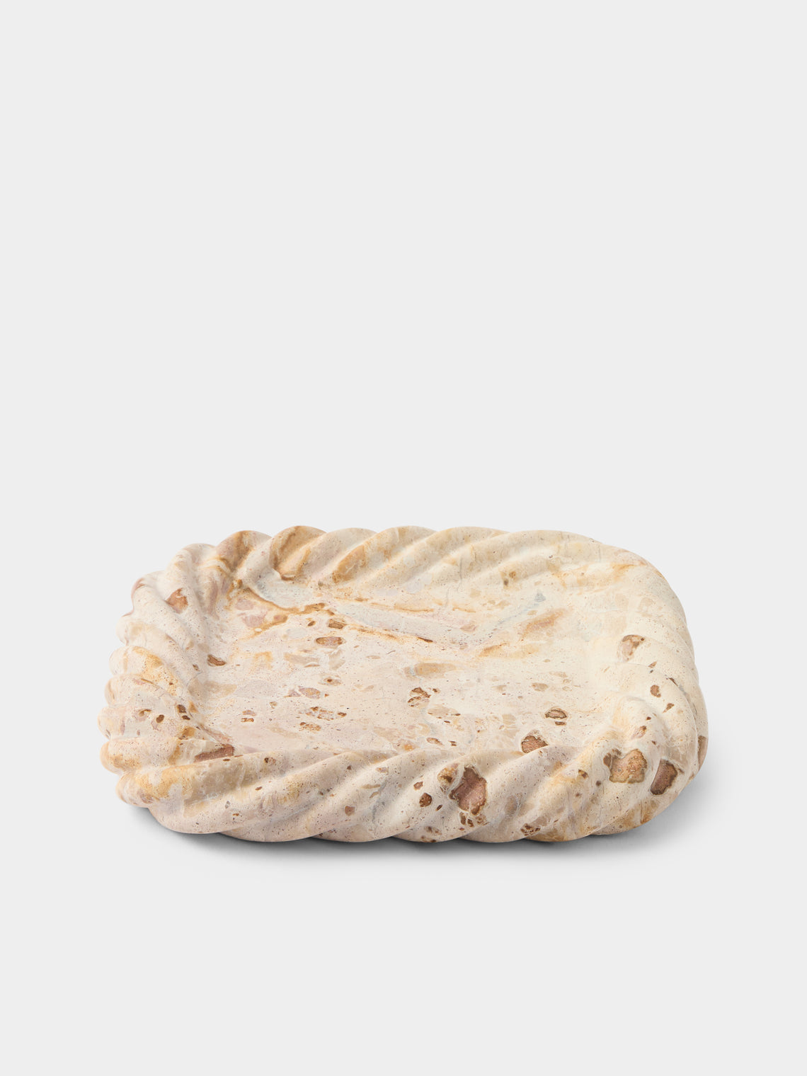 Anastasio Home - Sam Marble Tray (8in/20cm) - Beige - ABASK