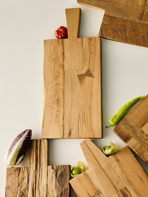 Art Brugi - Hand-Carved Antique Oak and Chestnut Serving Board - Brown - ABASK