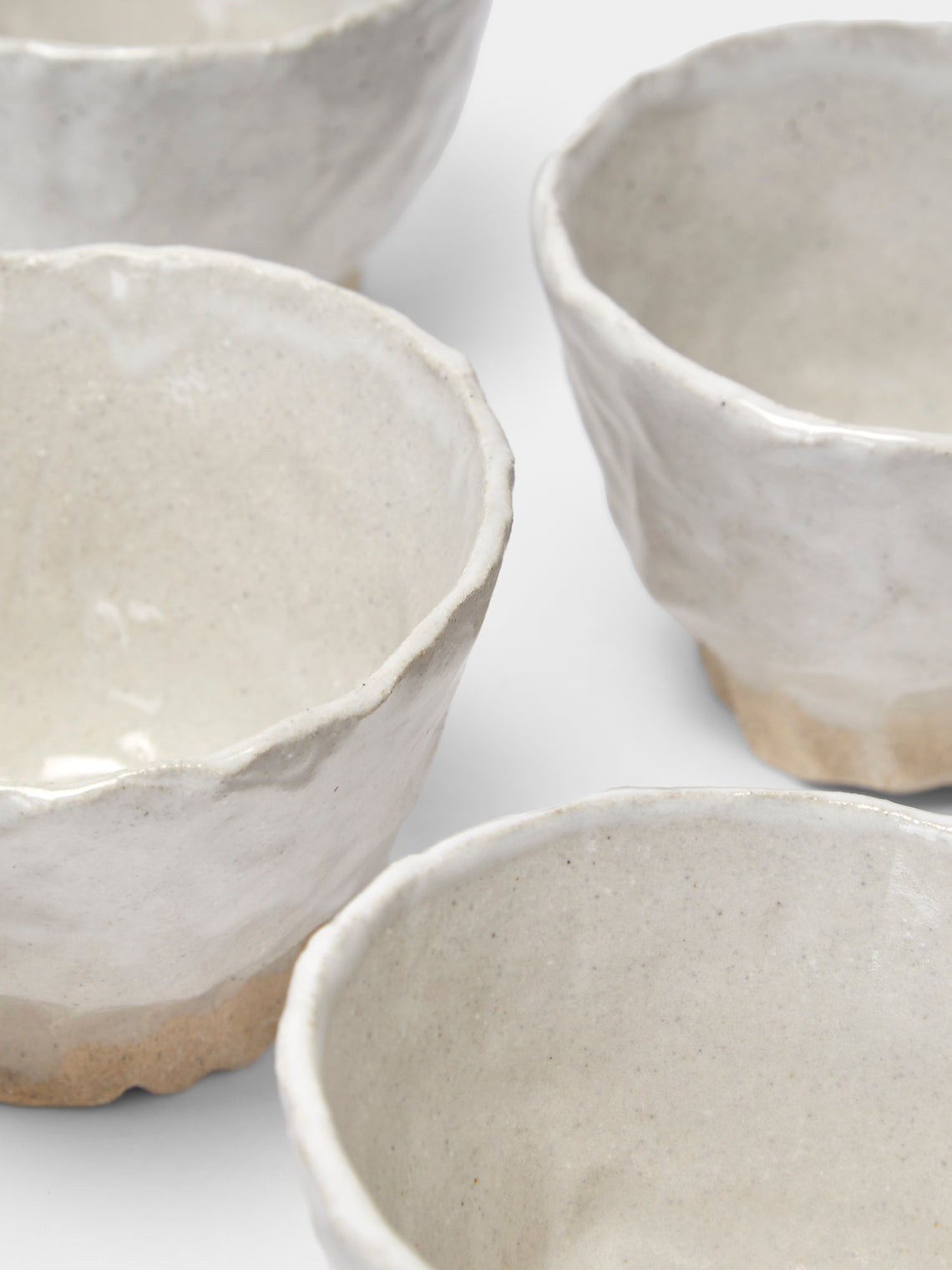 Estudio Vernís - Wood-Fired Stoneware Snack Bowls (Set of 6) - White - ABASK