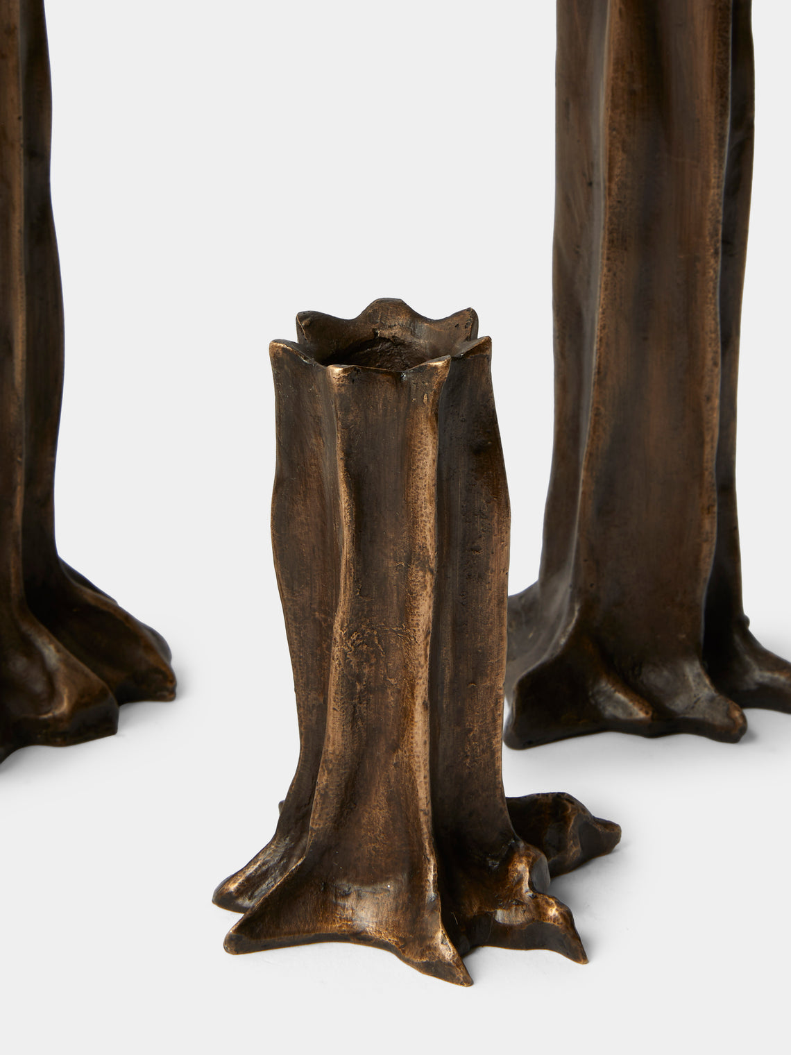 Studio Palatin - | Set of 4 | Arbor Bronze Candlesticks - Bronze - ABASK