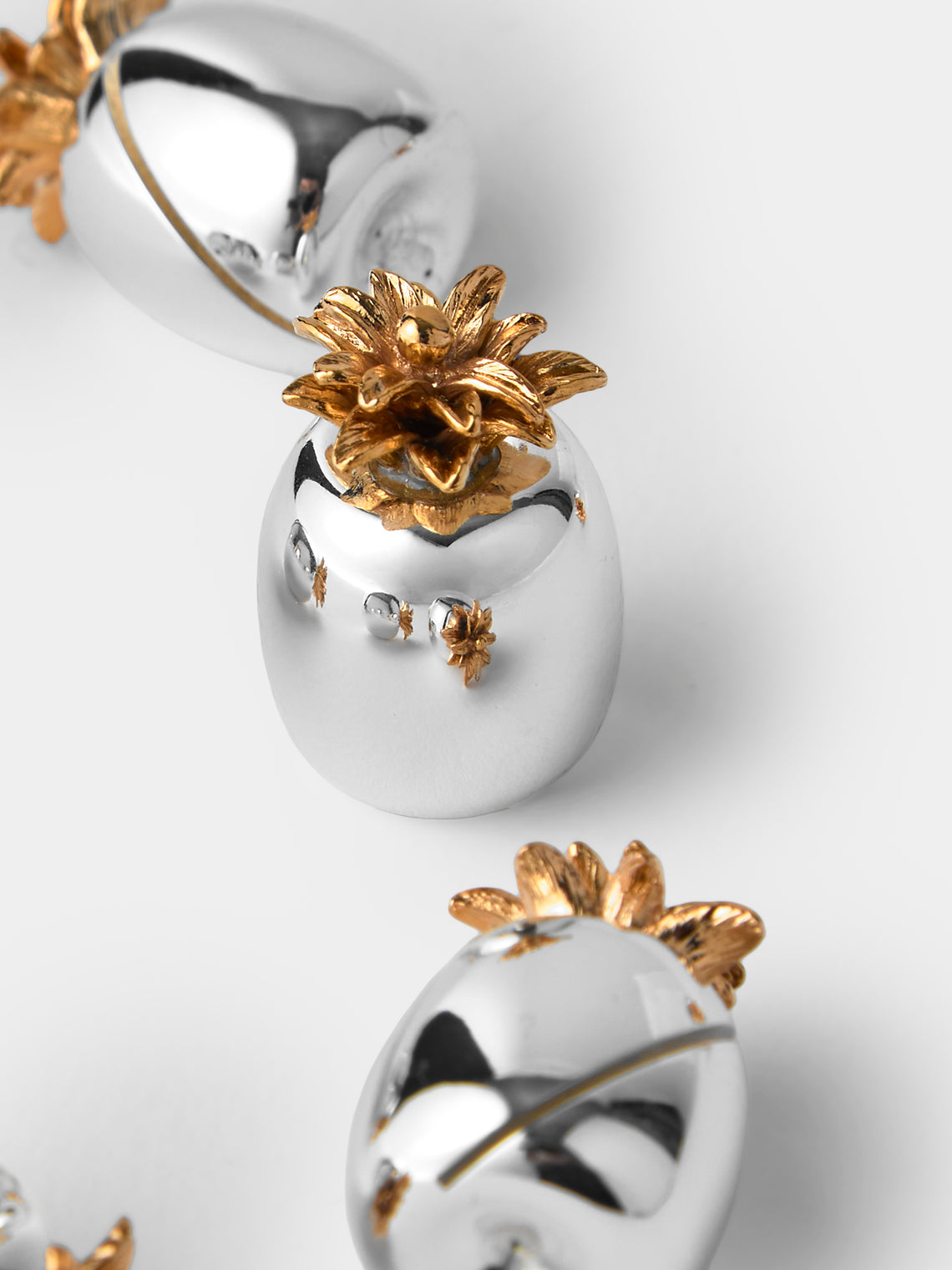 Ercuis - | Set of 6 | Pineapple Silver-Plated Place Card Holders - Silver - ABASK