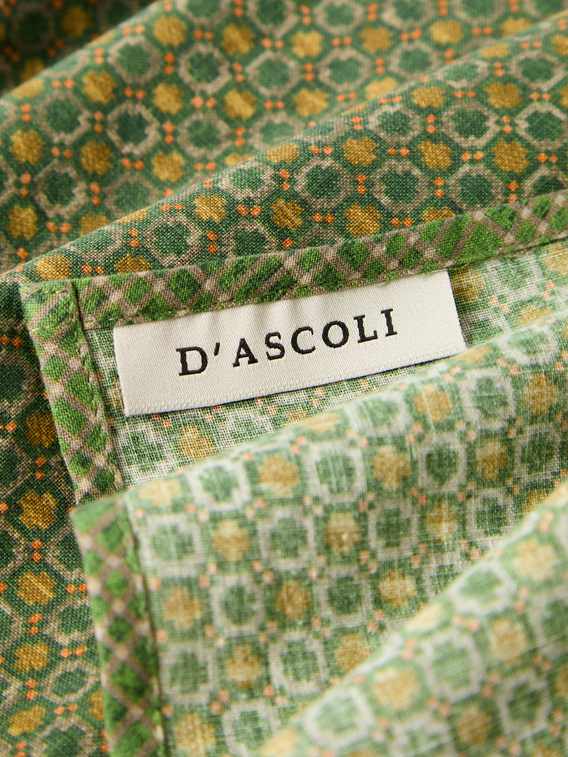D'Ascoli - | Set of 4 | Prosperine Printed Napkins - Green - ABASK