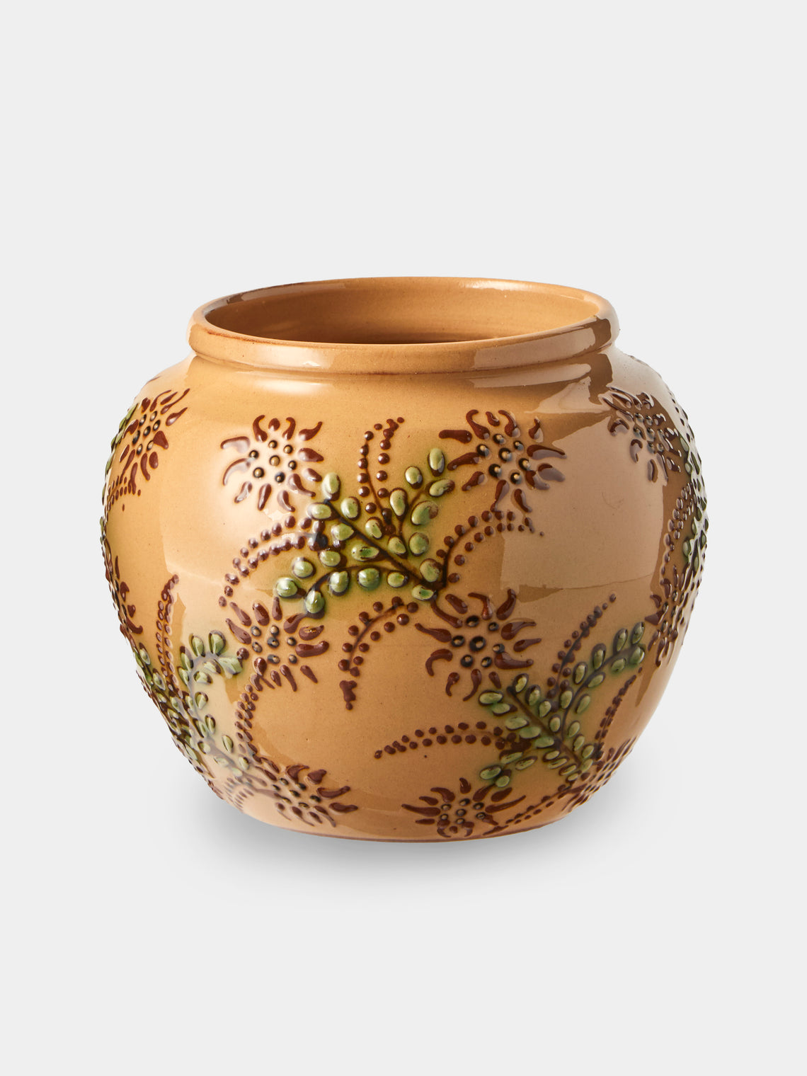 Poterie d’Évires - Flowers Hand-Painted Ceramic Vase (6.5in/17cm) - Cream - ABASK - 
