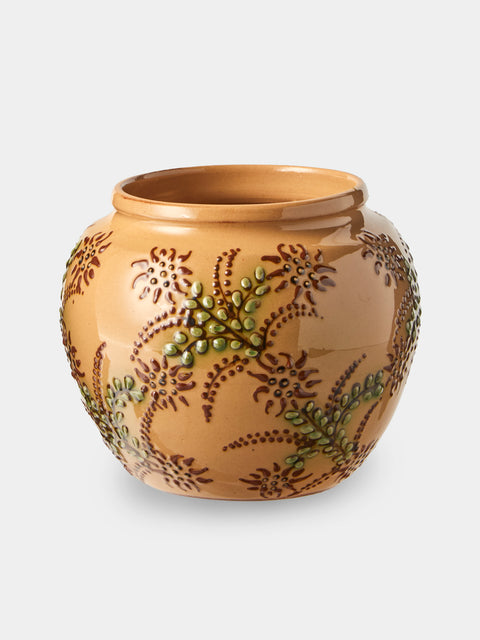 Poterie d’Évires - Flowers Hand-Painted Ceramic Vase (6.5in/17cm) - Cream - ABASK - 