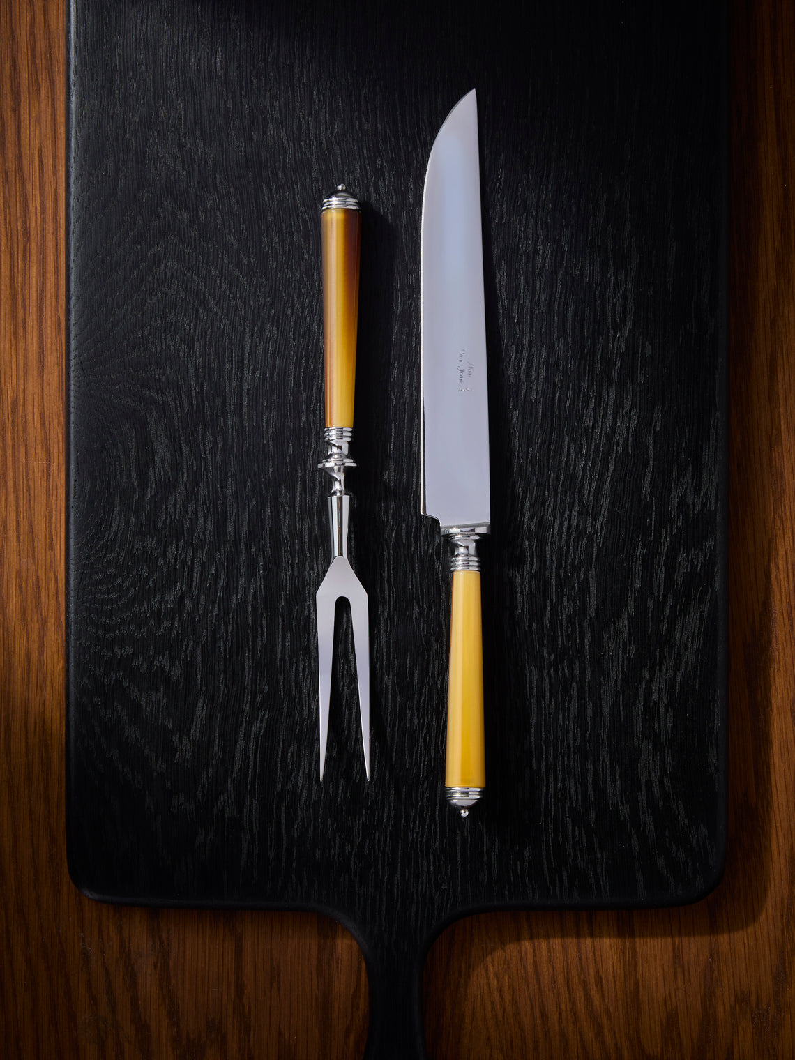 Alain Saint-Joanis - Marbella Dark Horn Resin Carving Utensils (Set of 2 Pieces) - Brown - ABASK