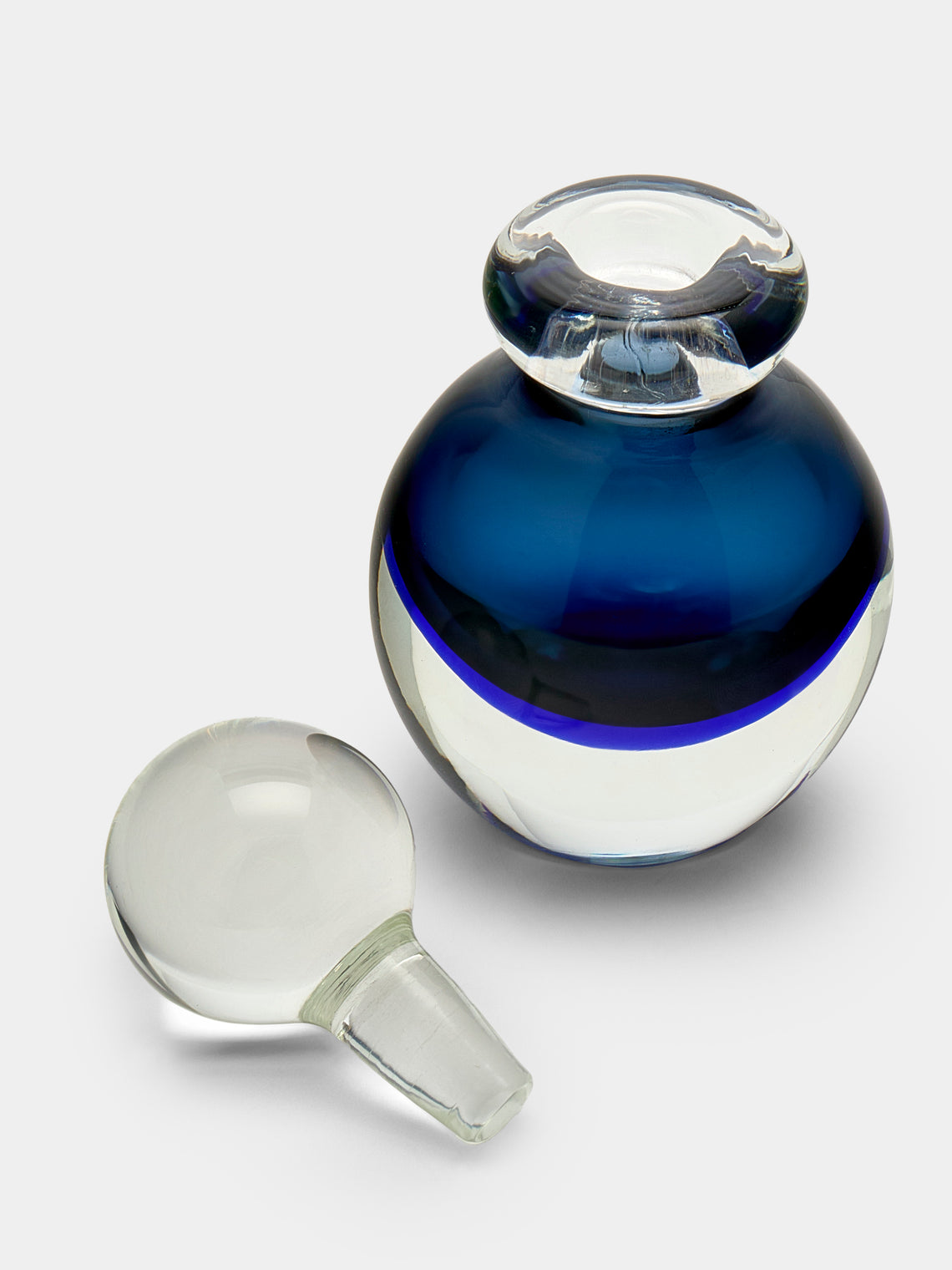 Antique and Vintage - 1950s Flavio Poli Murano Glass Perfume Bottle - Blue - ABASK