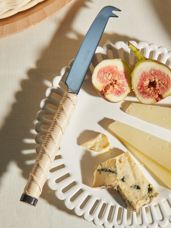 Mila Maurizi - Handwoven Wicker and Horn Cheese Knife -  - ABASK