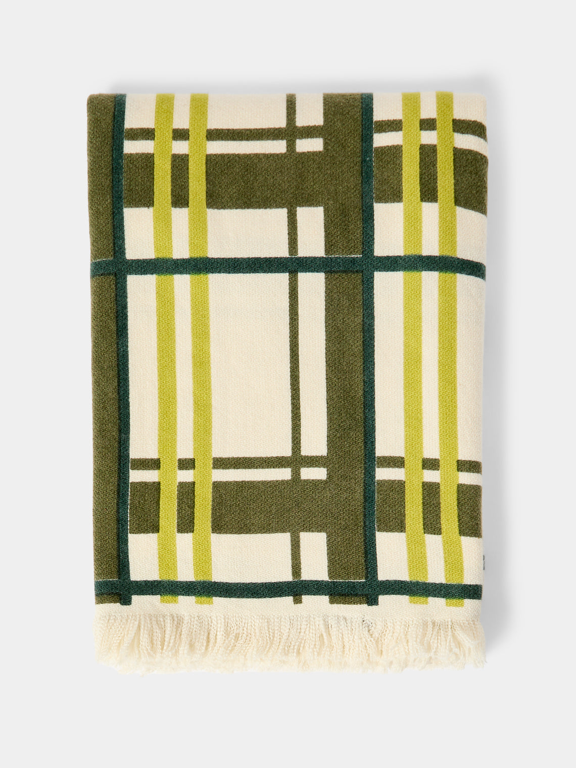 Saved NY - Greenpoint Cashmere Throw (79in/2m) - Green - ABASK