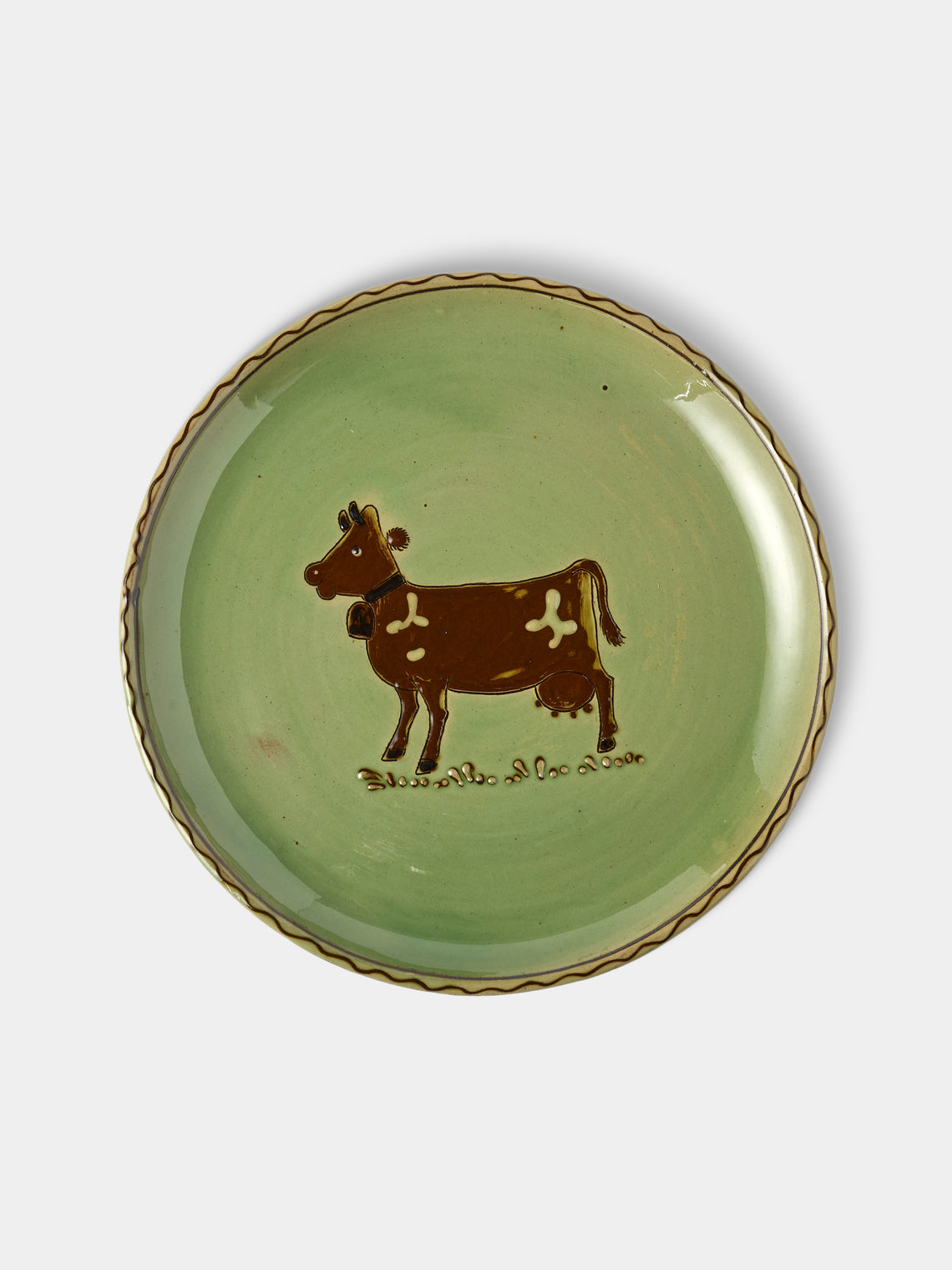Poterie d’Évires - Animals Hand-Painted Ceramic Plates – 9.5in/24cm (Set of 8) - Green - ABASK