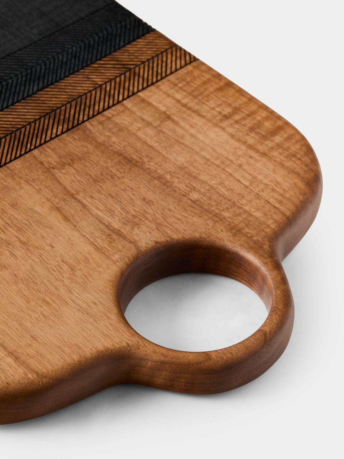 Lucas Castex - Hand-Carved Oak Serving Board - Black - ABASK