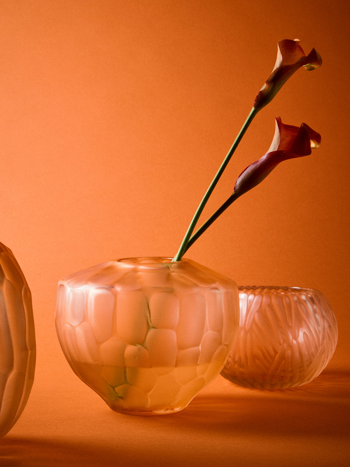 Micheluzzi Glass - Goccia Rose Bamboo Hand-Blown Murano Glass Vase (7in/17.5cm) - Pink - ABASK