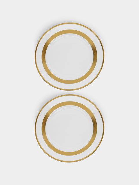 Robert Haviland & C. Parlon - William Porcelain Dinner Plates – 11in/28cm (Set of 2) - Gold - ABASK - 
