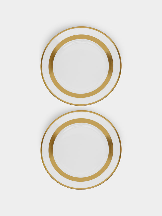 Robert Haviland & C. Parlon - William Porcelain Dinner Plates – 11in/28cm (Set of 2) - Gold - ABASK - 