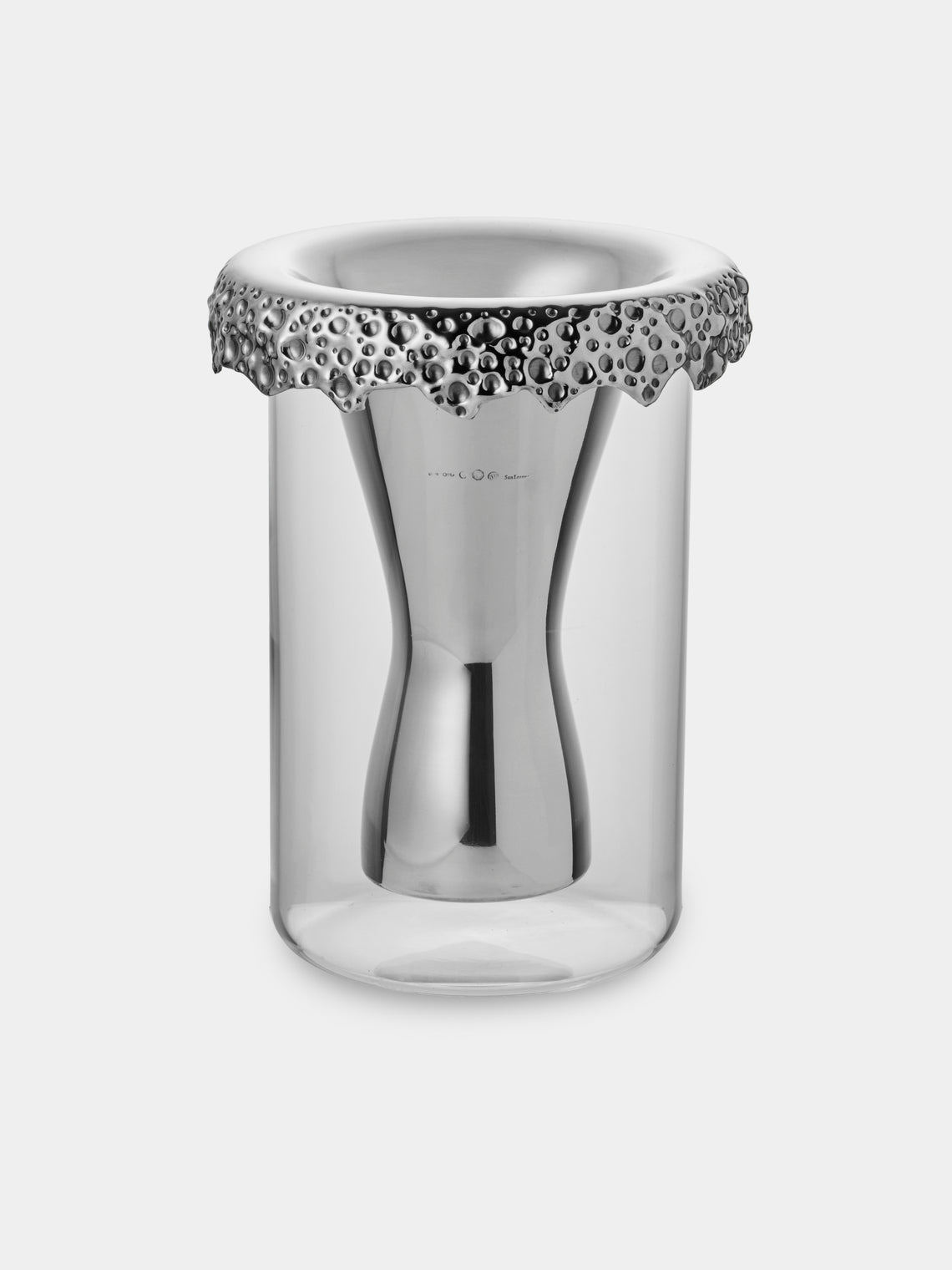 San Lorenzo - 1997 Afra and Tobia Scarpa Pure Silver and Glass Vase (8in/20.5cm) - Silver - ABASK - 
