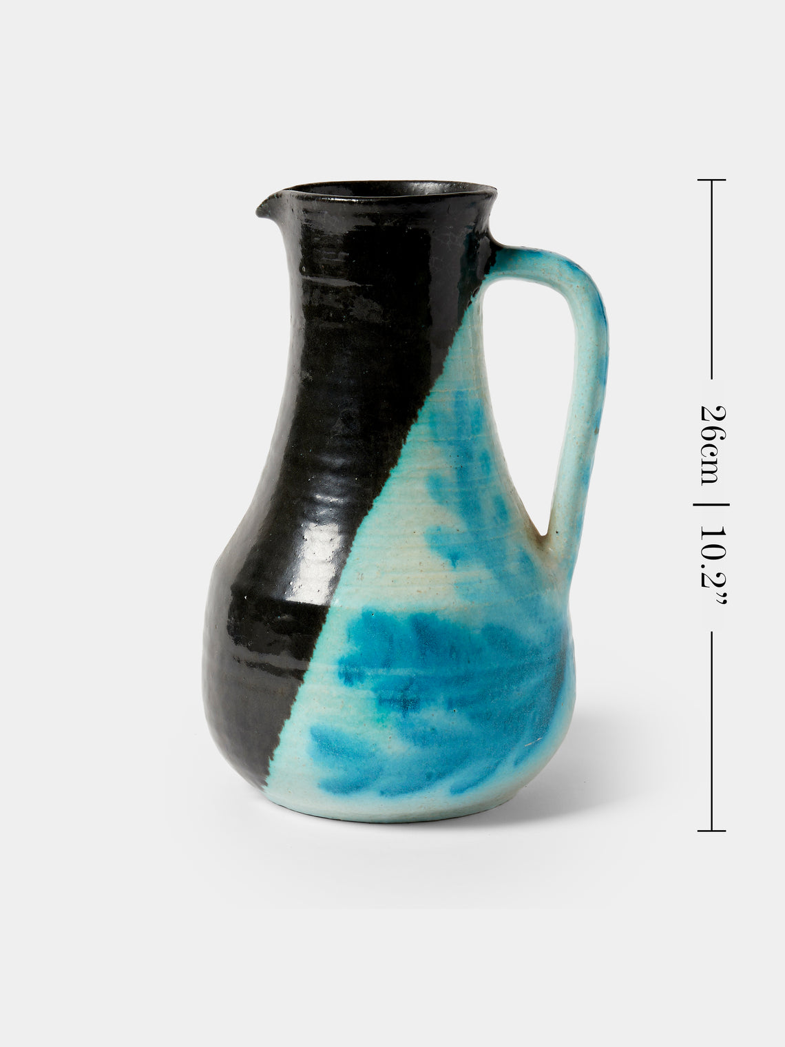 Antique and Vintage - 1950s Accolay Ceramic Pitcher - Blue - ABASK