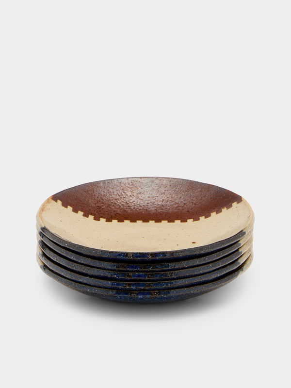 Makidani-gama - No. 3 Nerikomi Ceramic Plates – 6in/15cm (Set of 5) - Multiple - ABASK