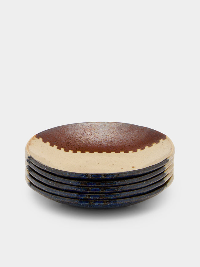 Makidani-gama - No. 3 Nerikomi Ceramic Plates – 6in/15cm (Set of 5) - Multiple - ABASK