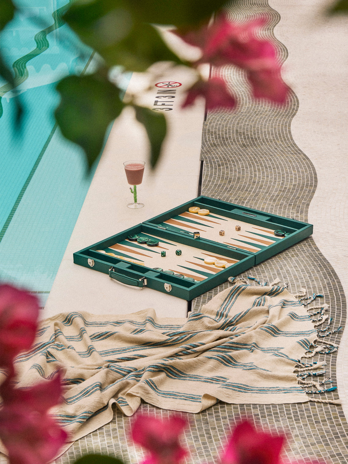 Hector Saxe - Leather Competition Backgammon Set - Green - ABASK