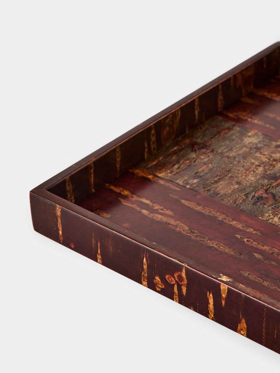 Denshiro - Cherry Bark High-Edge Serving Tray (8in/20cm) - Brown - ABASK