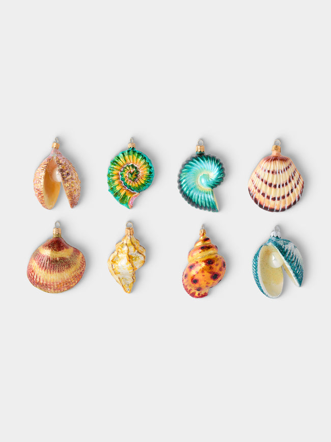 ABASK Decorations - Seashells Hand-Blown Glass Baubles (Set of 8) - Multiple - ABASK - 