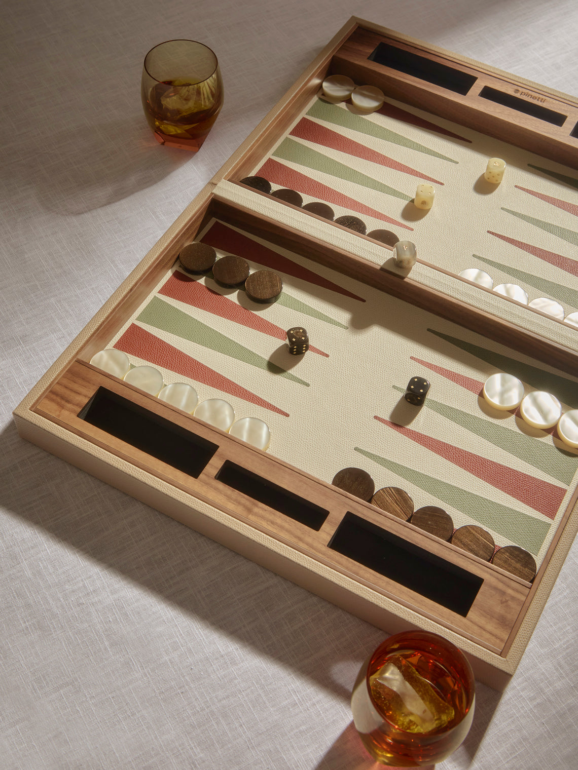 Pinetti - Leather Backgammon Set - Brown - ABASK