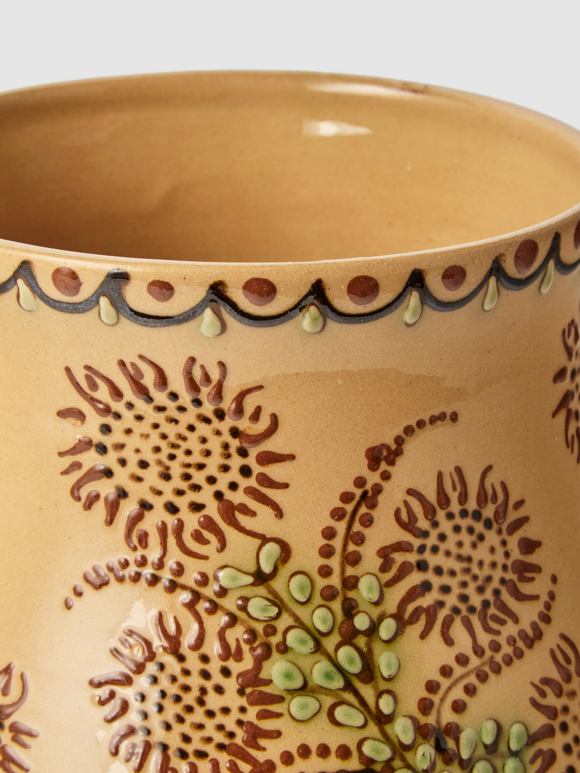 Poterie d’Évires - Flowers Hand-Painted Ceramic Vase (8in/20cm) - Cream - ABASK