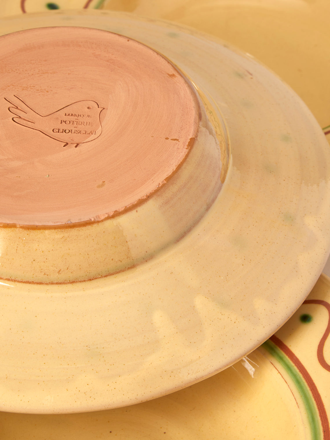 Poterie de Cliousclat - Hand-Painted Slipware Pasta Bowls (Set of 4) - Beige - ABASK