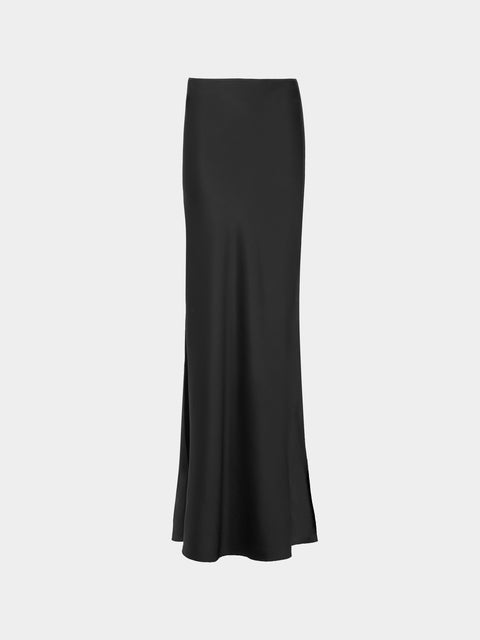Ryan Roche - Silk Bias Long Skirt | Size: S - Black - ABASK - 