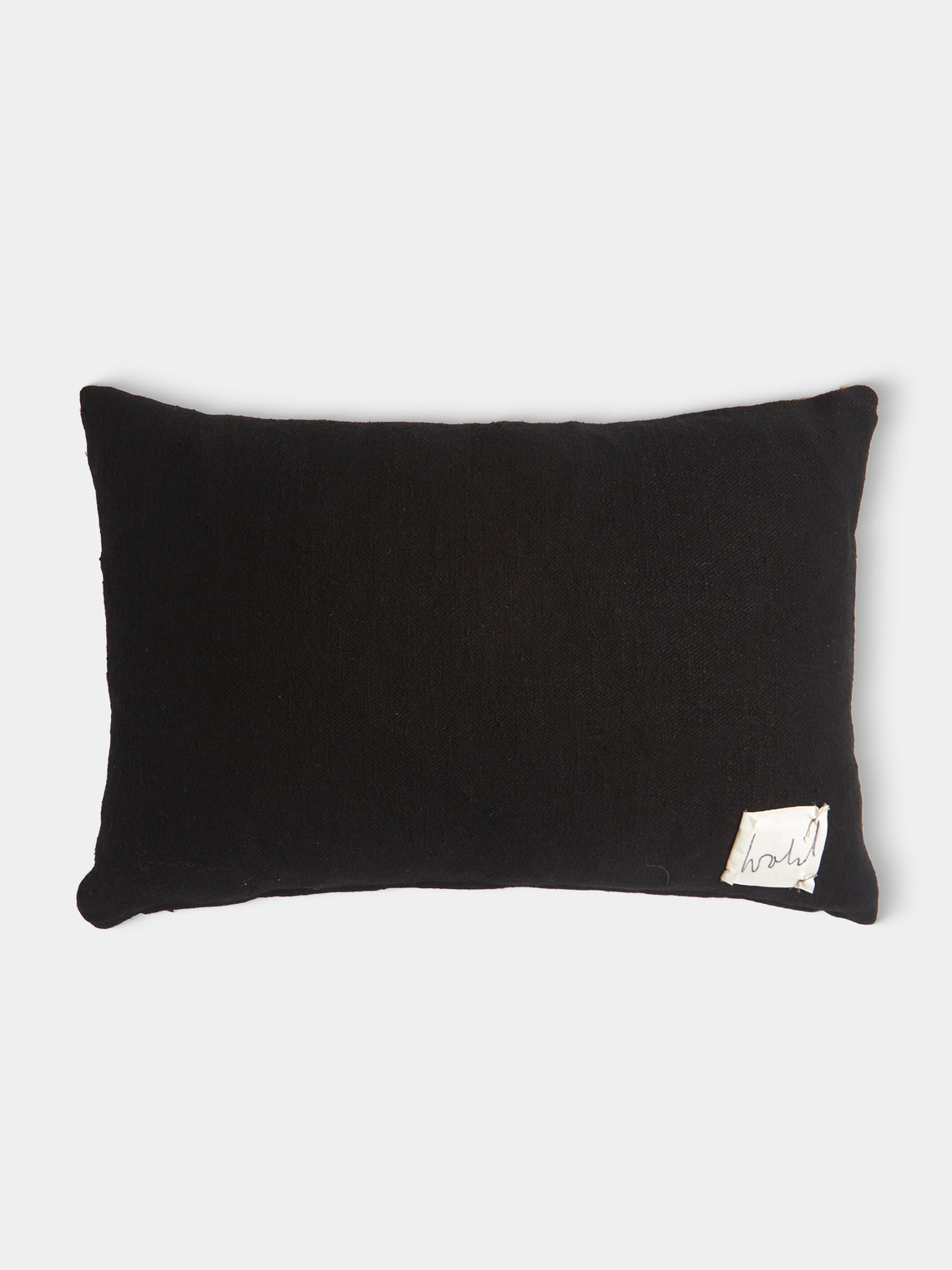 By Walid - 17th-Century French Tapestry and Linen Cushion (19.5in/50cm) - Navy - ABASK