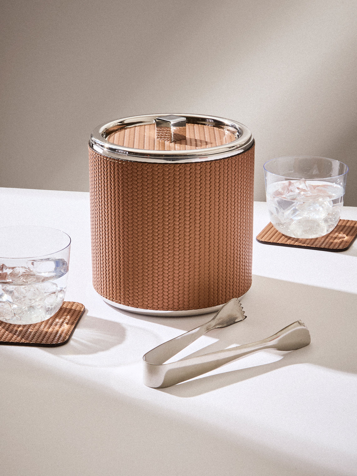 Pinetti - Glacettes Leather Ice Bucket - Camel - ABASK