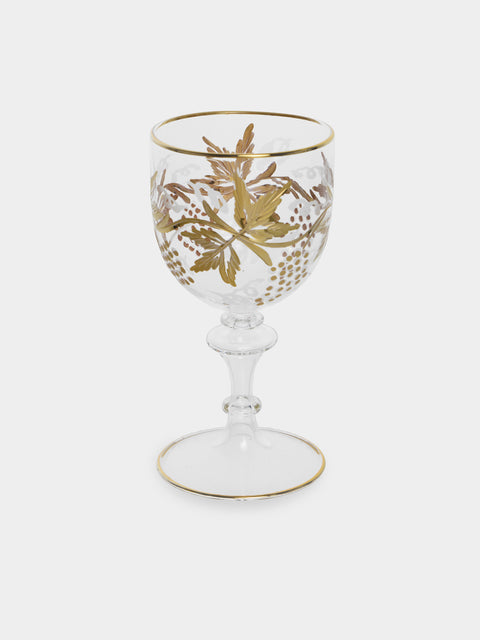 Alya Tannous - | Set of 6 | Vines Red Wine Glasses - Gold - ABASK