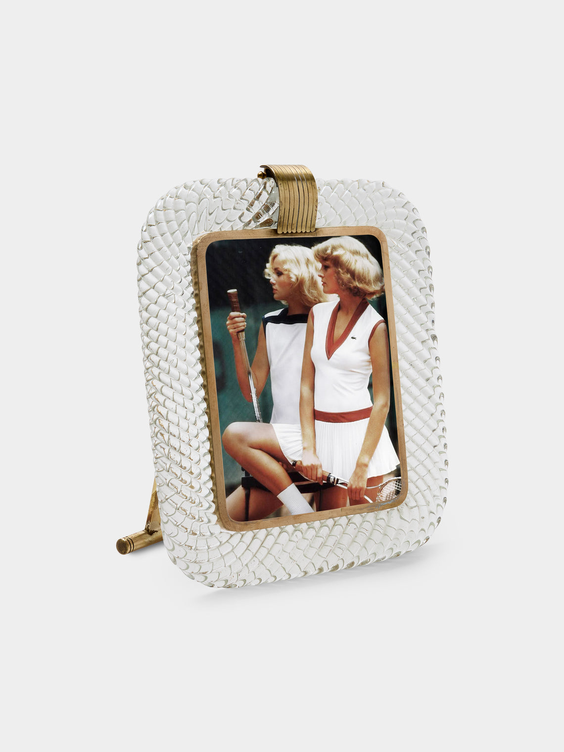 Antique and Vintage - 1950s Murano Glass Large Photo Frame (10x13") - Clear - ABASK - 