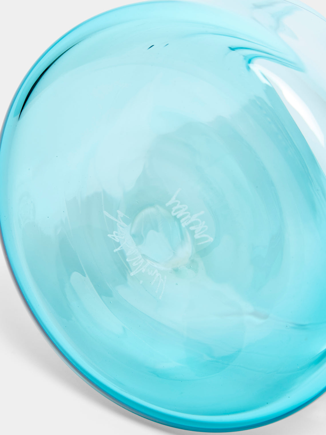 Michael Ruh Studio - Coastal Interface Hand-Blown Glass Pitcher - Blue - ABASK