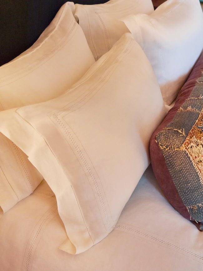 Volga Linen - Diamond-Stitch Linen King Duvet Cover -  - ABASK