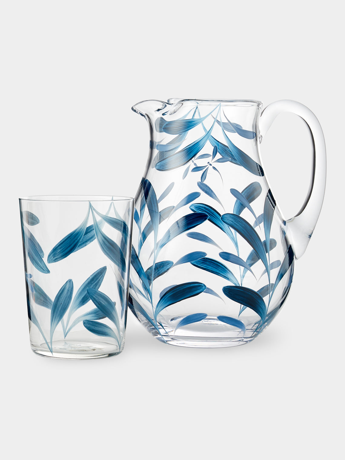 Los Vasos de Agua Clara - Melides Hand-Painted Glass Collection - Blue - ABASK - 