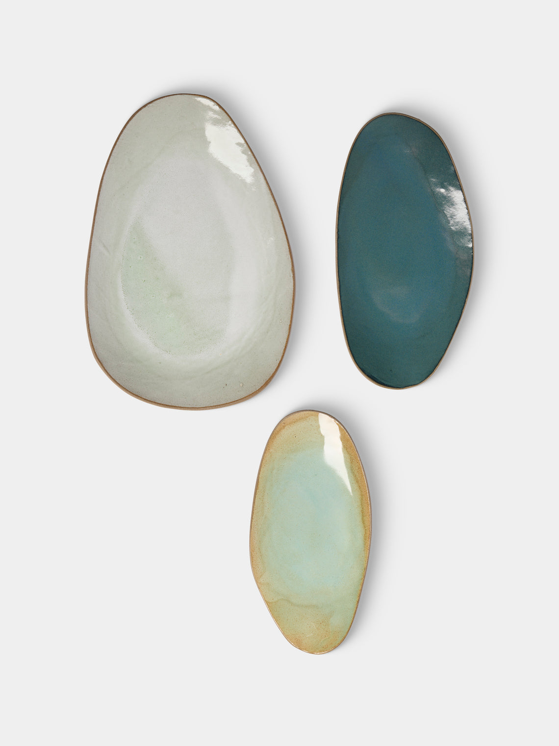 Hana Karim Studio - Hand-Built Stoneware Mixed Platters (Set of 3) - Multiple - ABASK - 