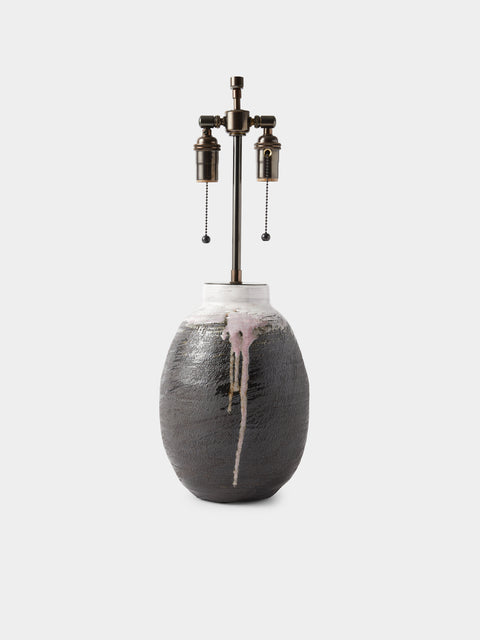 Peter Speliopoulos Projects - Hand-Glazed Stoneware Table Lamp - Gray - ABASK - 