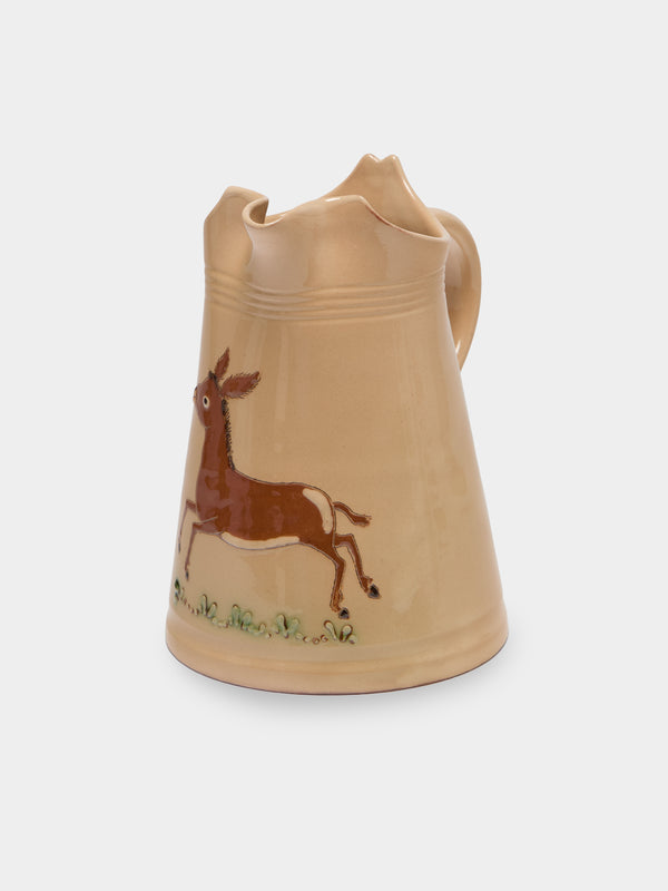 Poterie d’Évires - Donkeys Hand-Painted Ceramic Milk Jug - Cream - ABASK - 