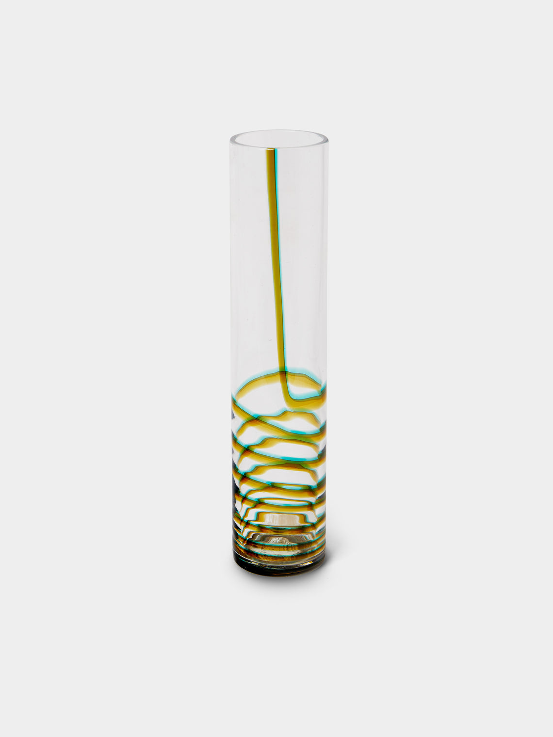Antique and Vintage - Mid-Century Toni Zuccheri for Venini Bifilo Murano Glass Vase (13.5in/35cm) - Green - ABASK - 