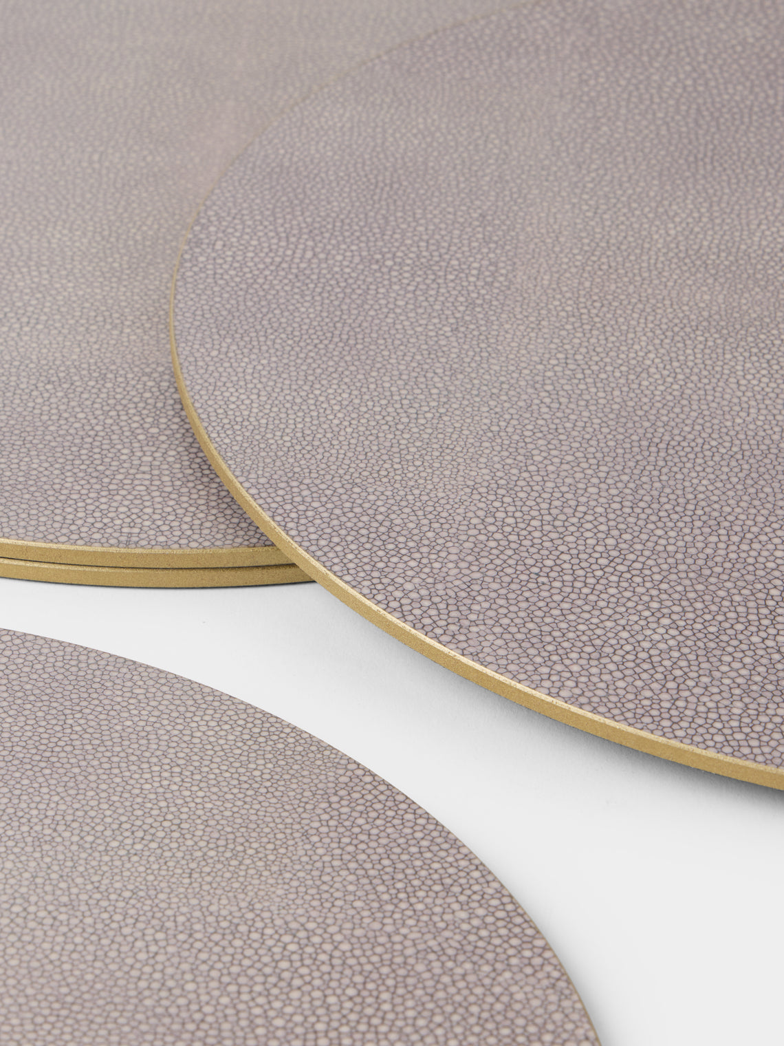 HestiaLiving - | Set of 4 | Prestige Faux Shagreen Placemats - Brown - ABASK
