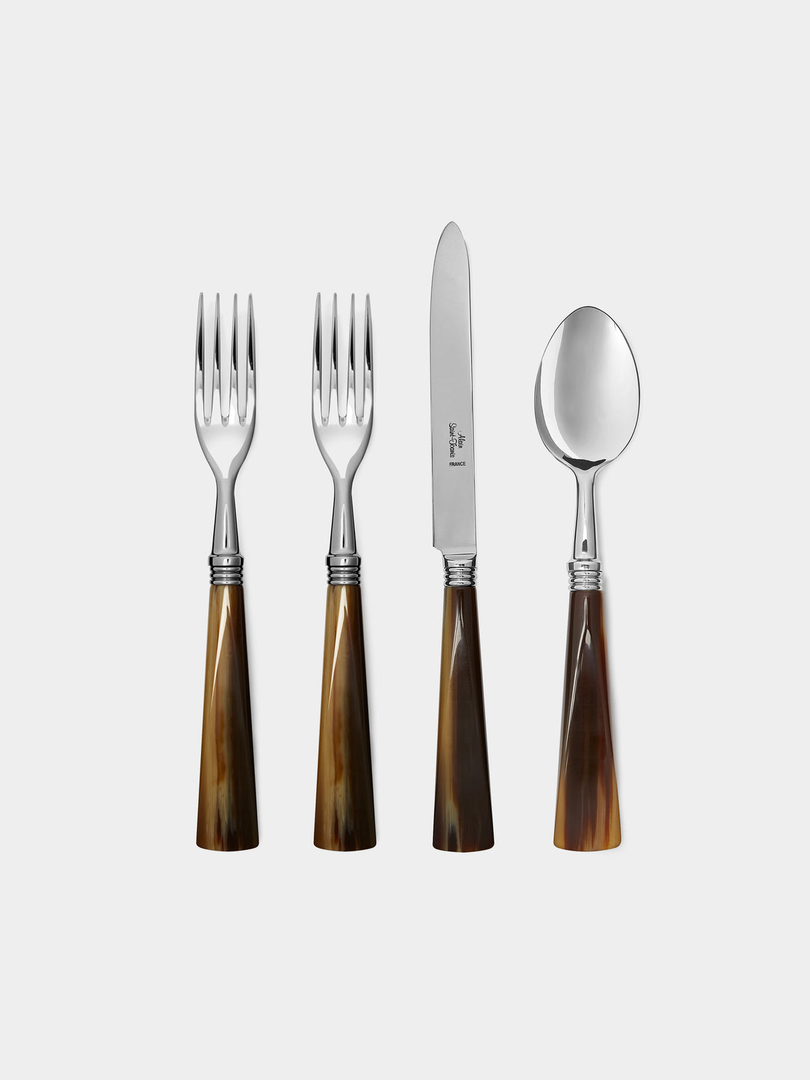 Alain Saint-Joanis - Tonia Dessert Cutlery (Set of 4) - Brown - ABASK - 
