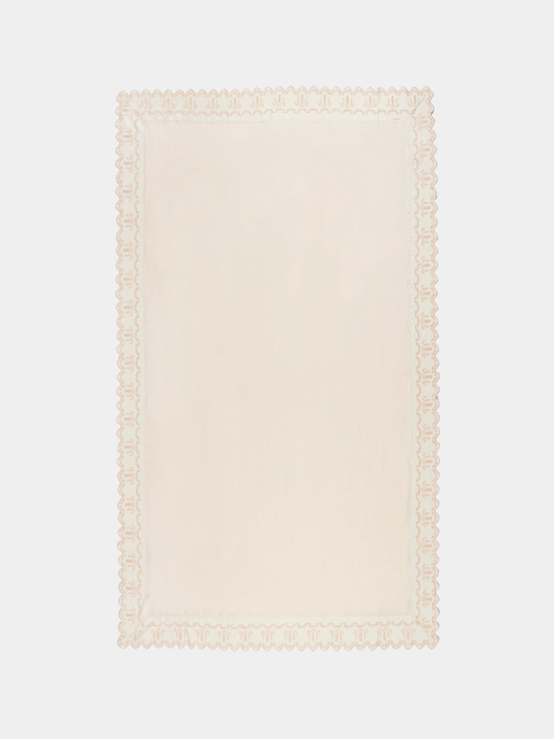 Borgo delle Tovaglie - Eden Embroidered Linen Large Rectangular Tablecloth - Natural - ABASK