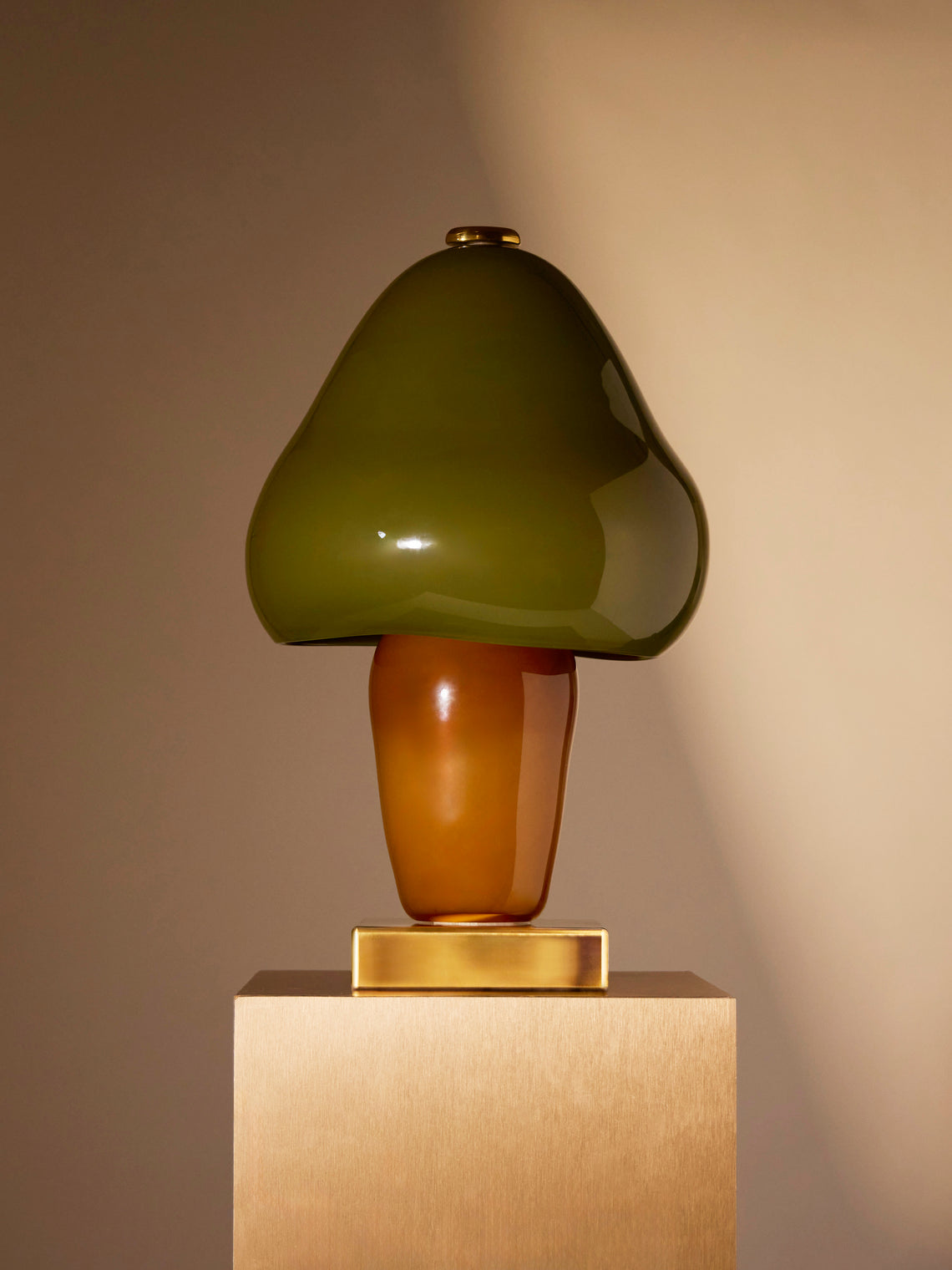 Helle Mardahl Studio - Mushroom Hand-Blown Glass Table Lamp - Green - ABASK