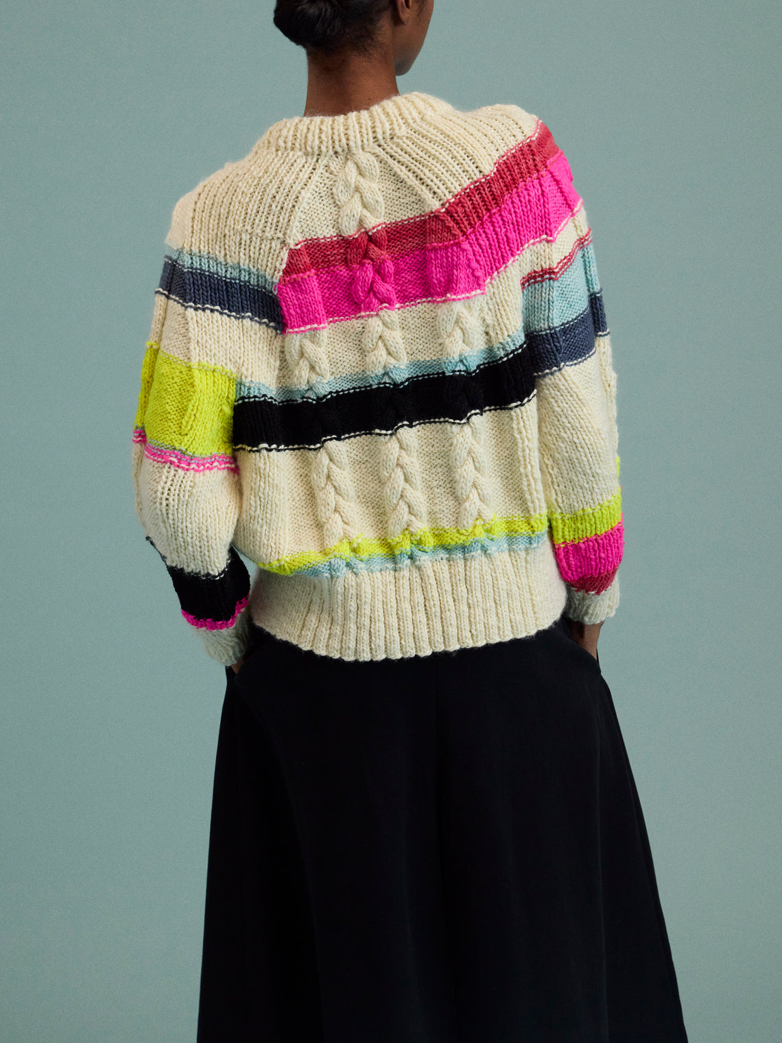 La Fetiche - Violet Hand-Knitted Wool Sweater | Size: S - Multiple - ABASK