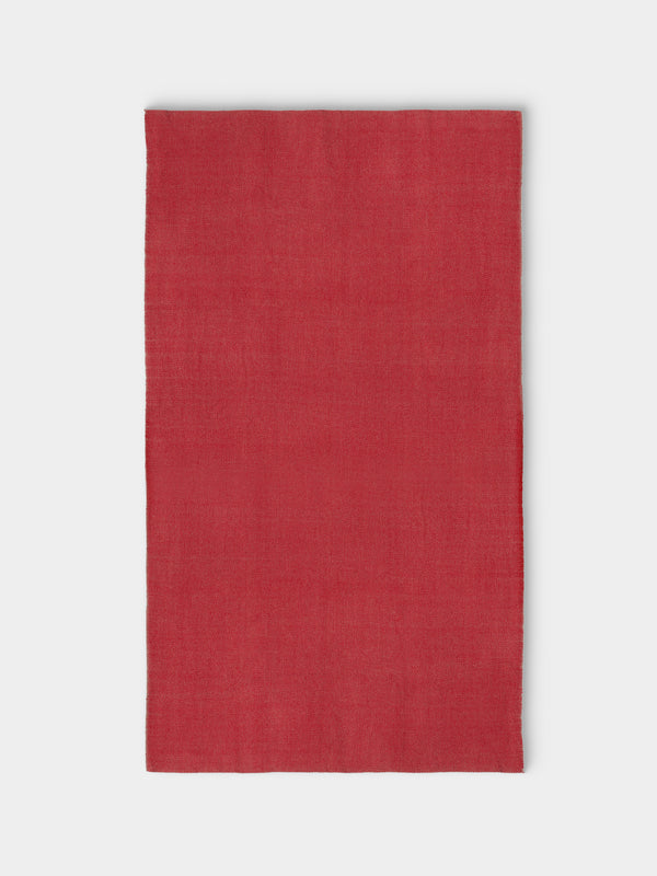 Me & K - Reversible Merino Wool and Cashmere King-Size Blanket (106in/2.7m) - Red - ABASK - 
