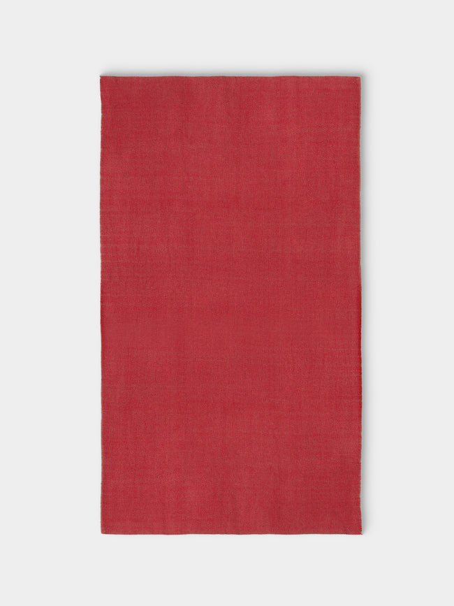 Me & K - Reversible Merino Wool and Cashmere King-Size Blanket (106in/2.7m) - Red - ABASK - 
